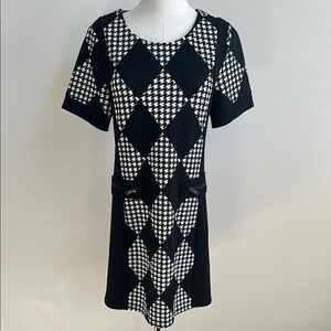 Aryeh Anthropologie Women's Argyle Houndstooth Goth Maximalist Mini Dress Size S